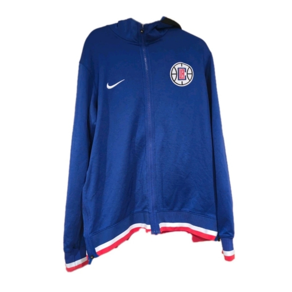 Blue Nike LA Clippers Zip-Up Hoodie Large-Tall